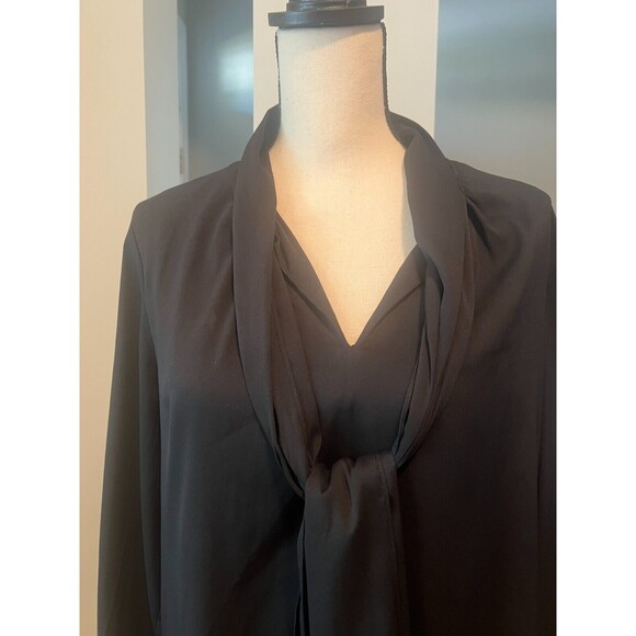 Joan Rivers "Seriously Chic Tie Neck Blouse Black Sz M (10-12) - Picture 3 of 7